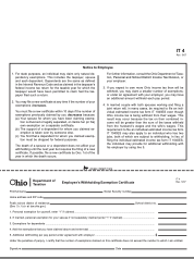 Ohio IT4 withholding form