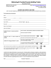 2024 Building Trades Accident and Sickness Claim Form